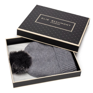 Elie Beaumont - Grey Pom Pom Scarf