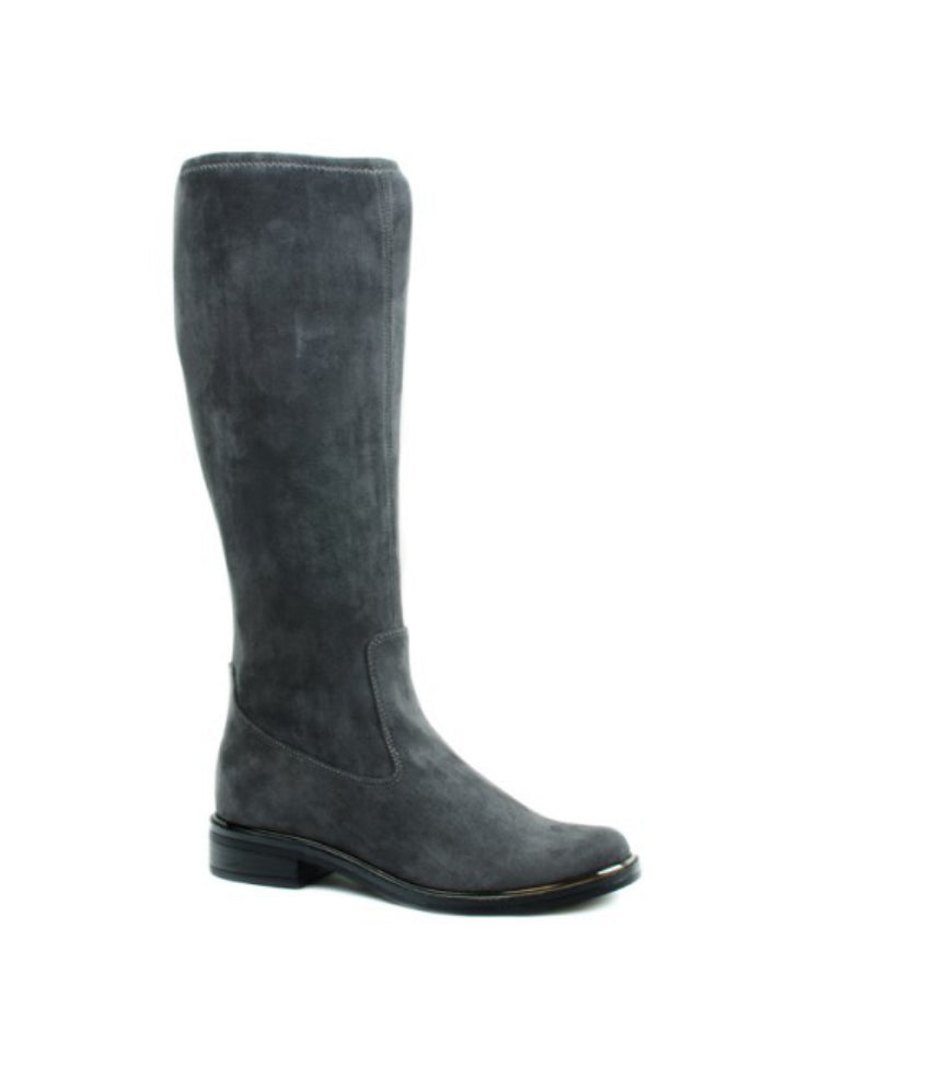 Caprice - 25512 Grey Stretch Flat Knee High Boot