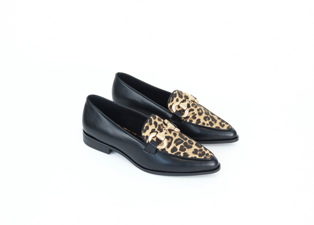 Marco Tozzi - 24216 Black and Leopard Loafer