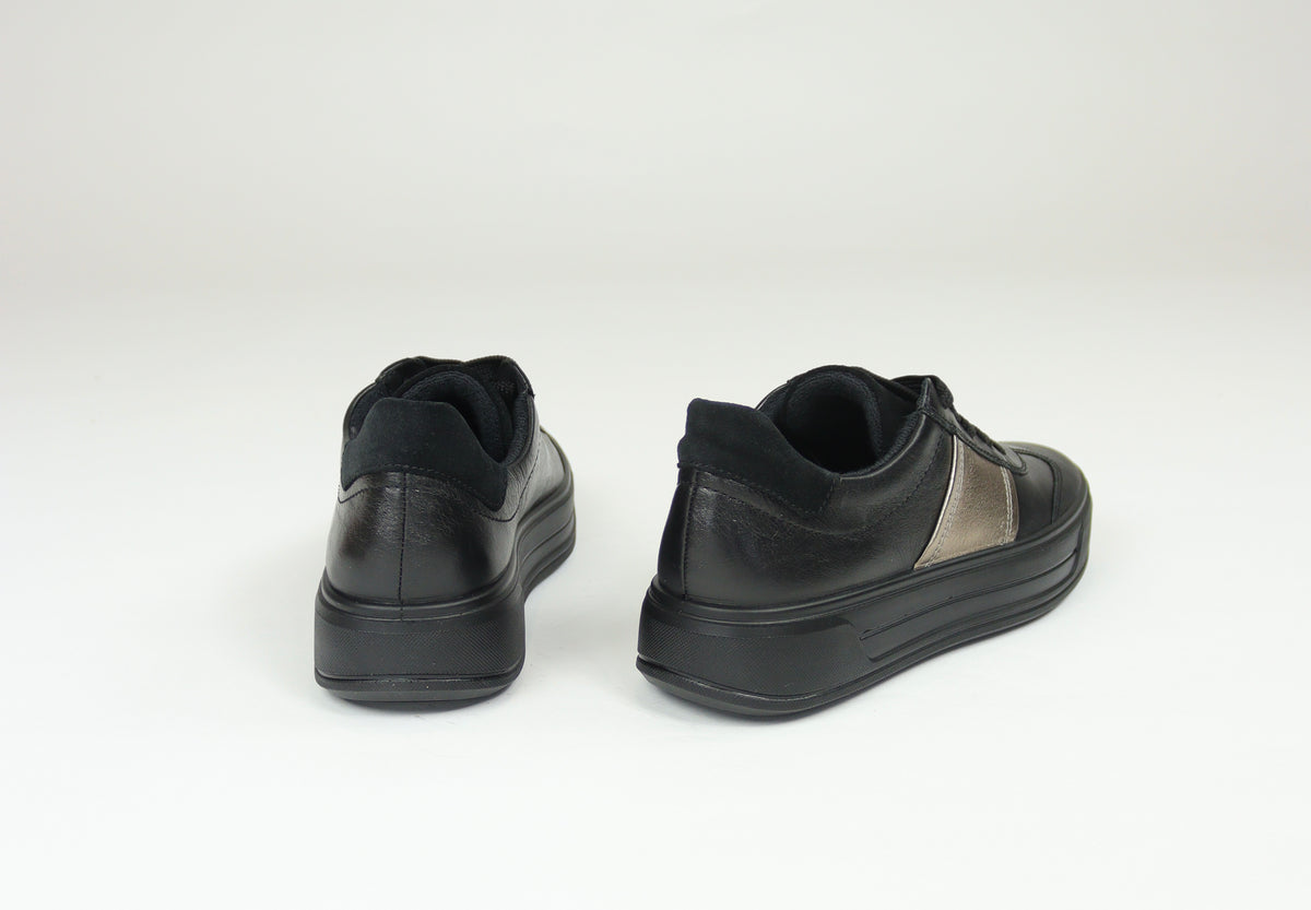 Ara - 23012 Black and Gold Platform Trainer