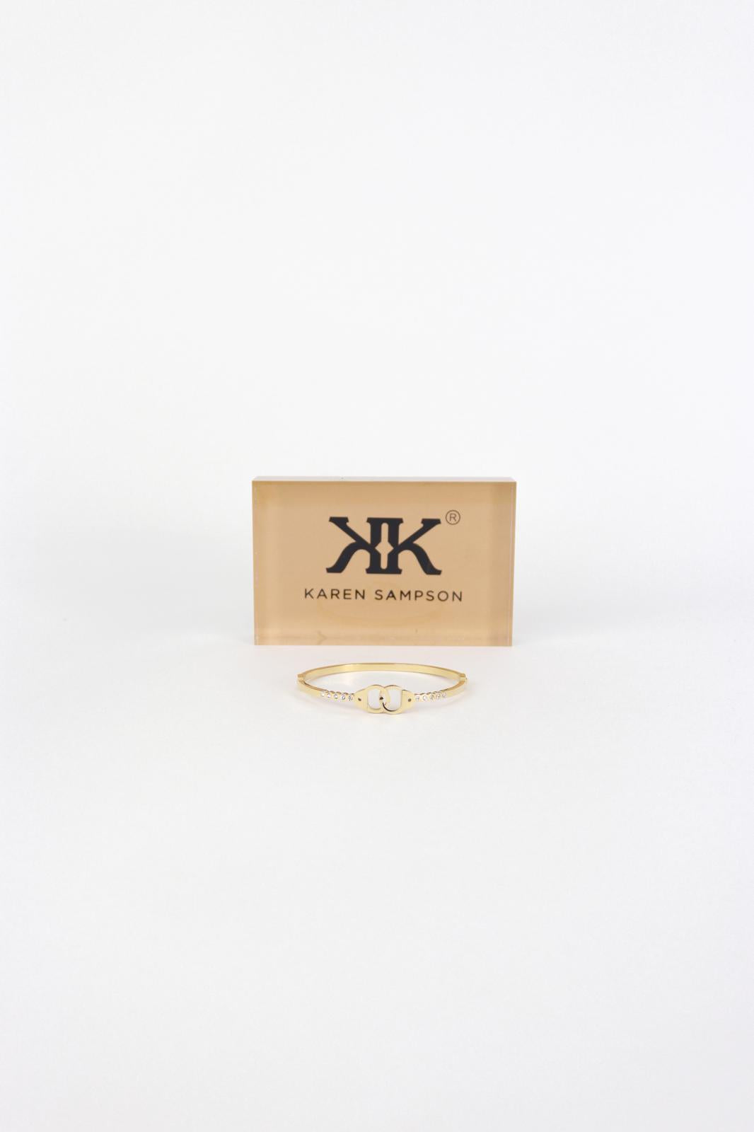 Karen Sampson - J11662 Gold Handcuffs Bracelet