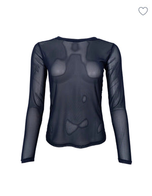 Black Colour - Black Mesh Underlayer Top
