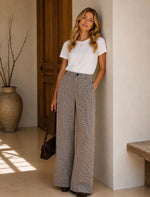 Anna - Brown Gingham Trousers