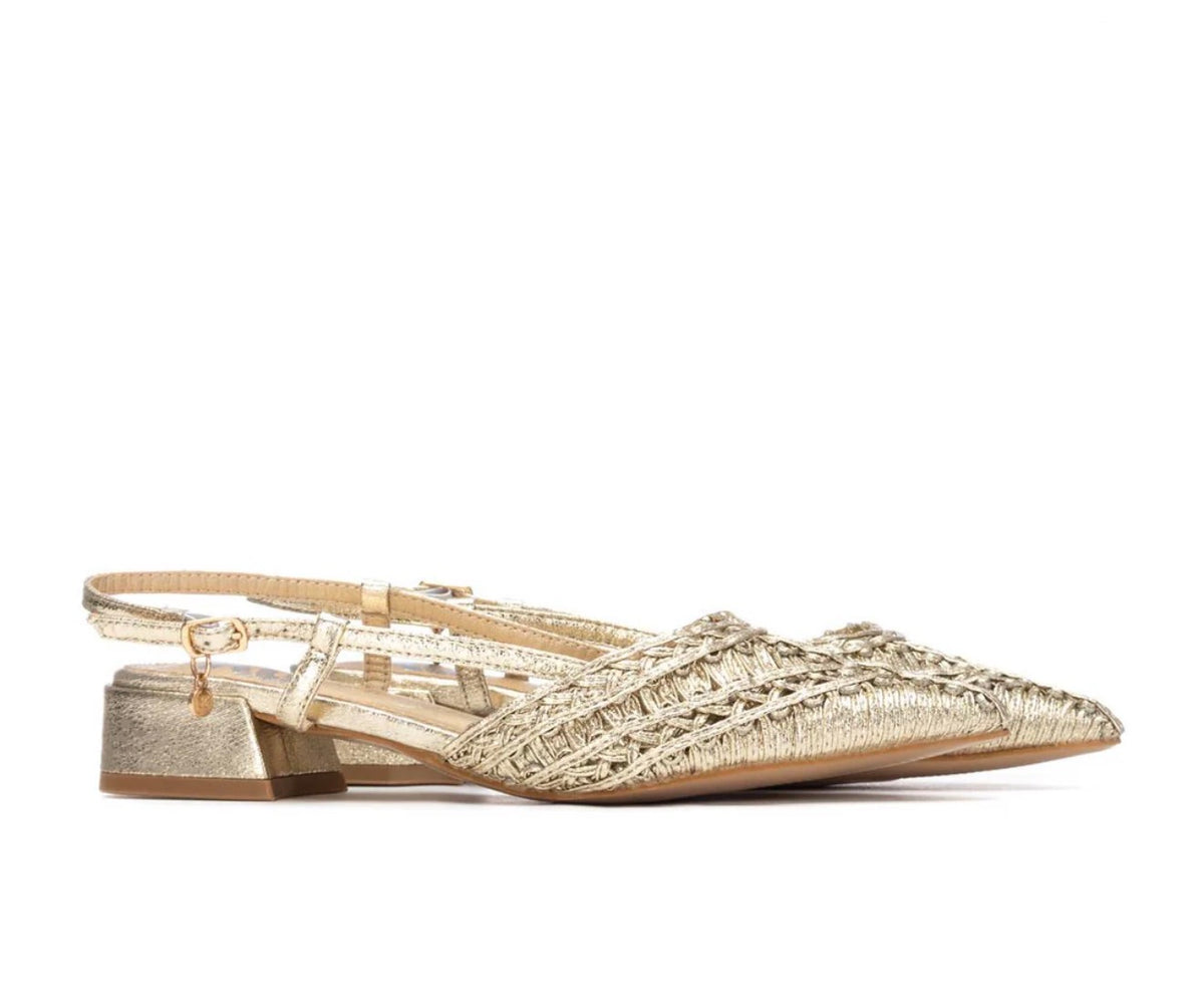 Xti - 145029 Gold Weave Slingback