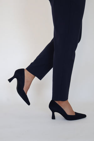 Lodi - Genius Navy Suede Court Shoe