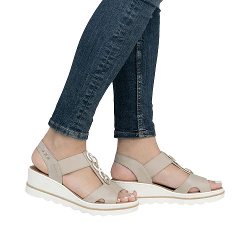 Rieker - 67498 Beige Elastic Sandal