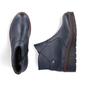 Rieker - X9164 Navy Wedge Ankle Boot