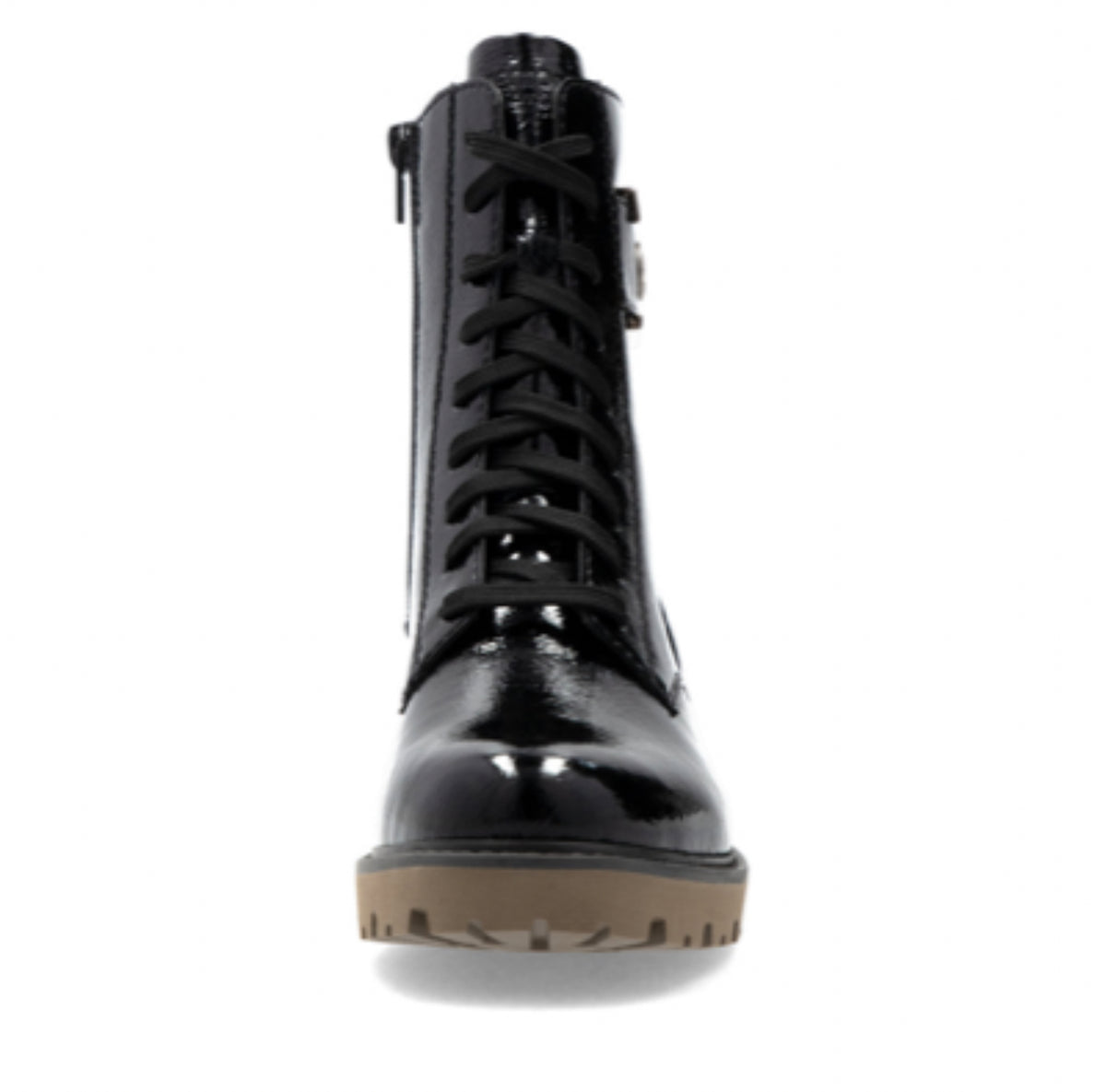 Remonte - D8663-00 Black & Tan Patent Biker Boot