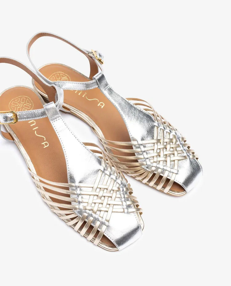 Unisa - Babic Silver and Gold Leather Sandal