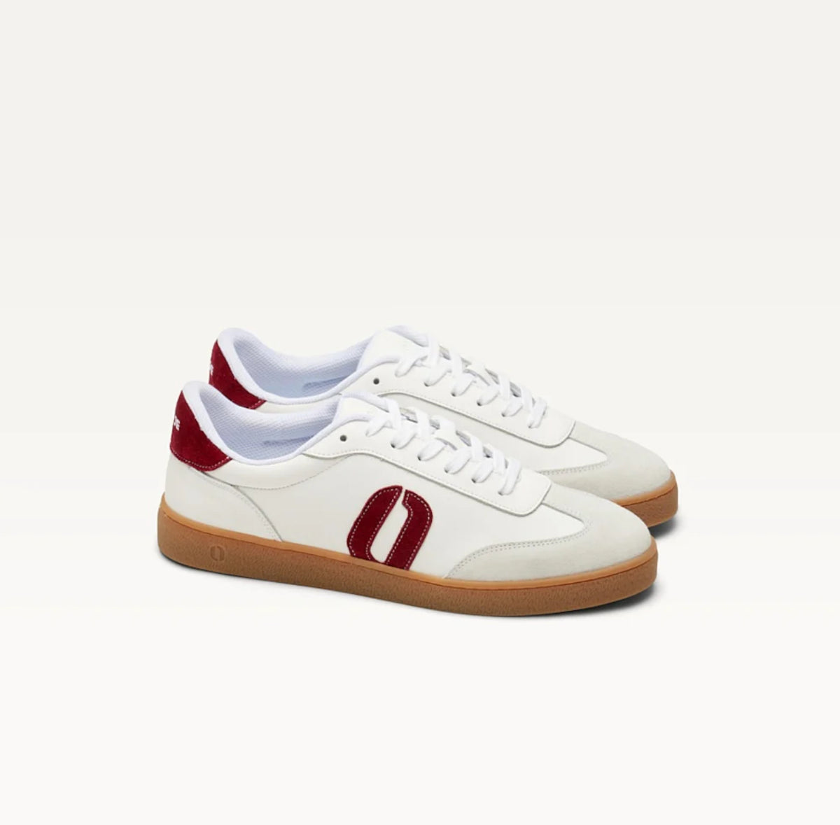 Odaje - Lucia White and Burgundy Retro Trainer