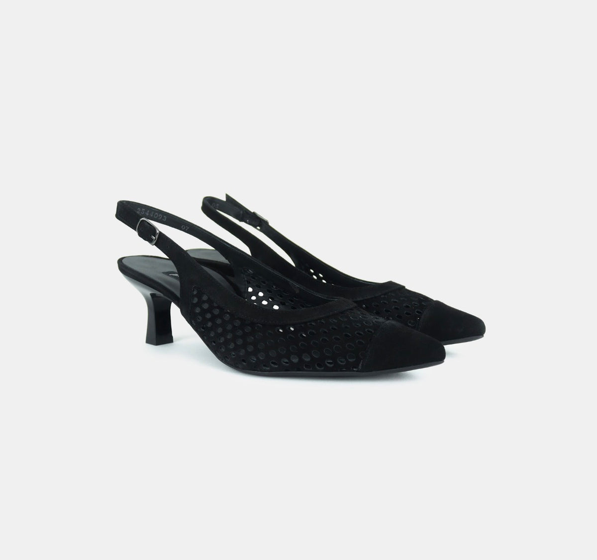 Paul Green - 6222 Black Kitten Heel Slingback