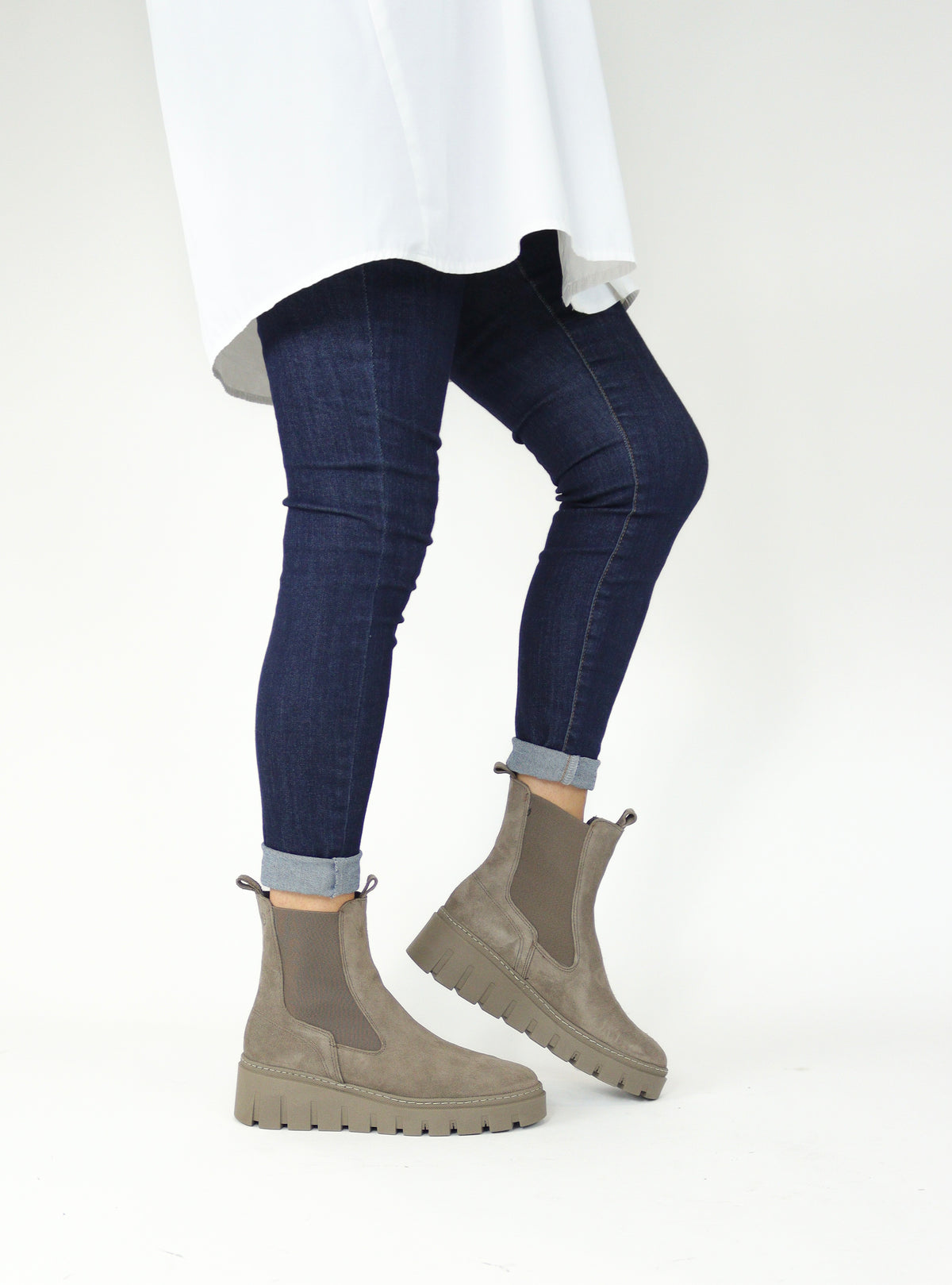 Tamaris - 25489 Taupe Suede Chelsea Boot