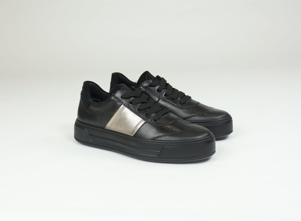 Ara - 23012 Black and Gold Platform Trainer