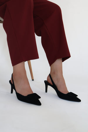 Lodi - Nestor Black Buckle Slingback