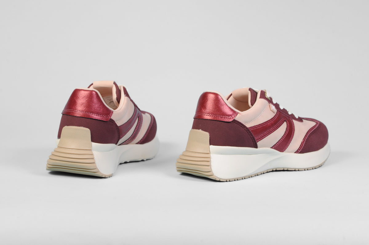 XTI - 143379 Burgundy & Pink Trainer