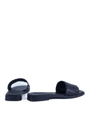 Oh My Sandals - 5829 Black Woven Slide