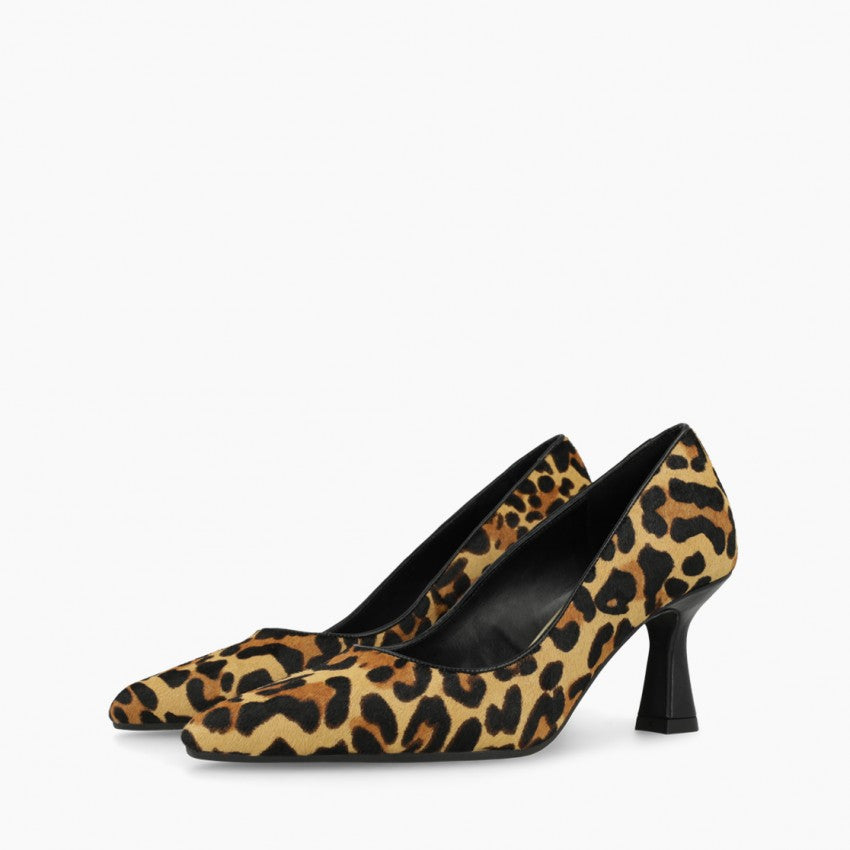 Lodi - Genoma Leopard Kitten Heel Court Shoe