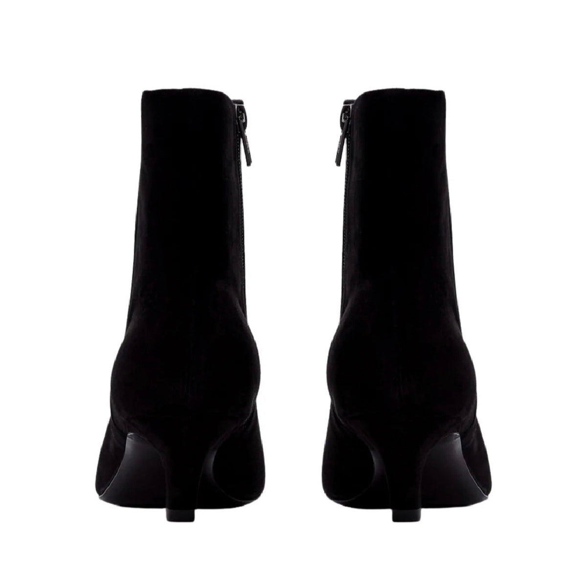 Ash - Vicky Black Kitten Heel Boot