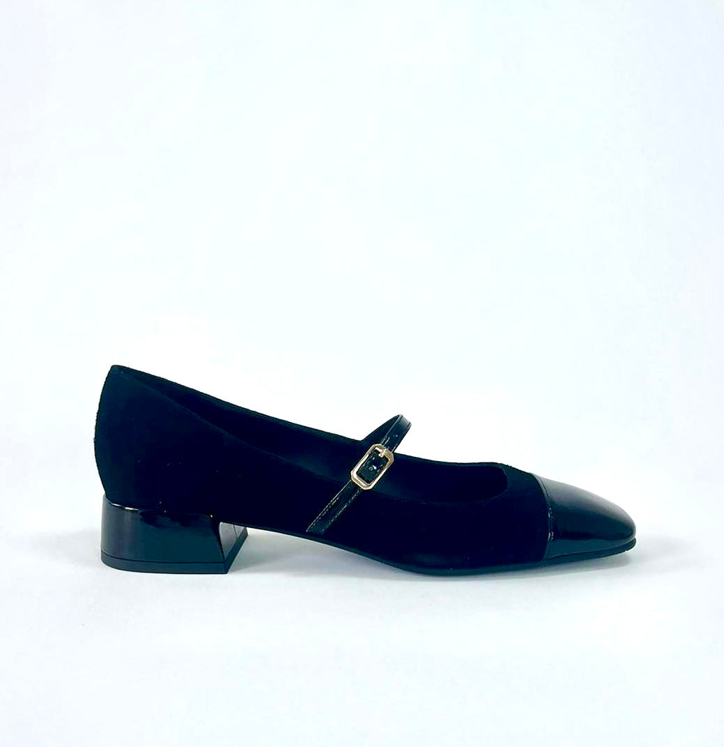 Lodi - Bameria Black Leather Suede Ballerina