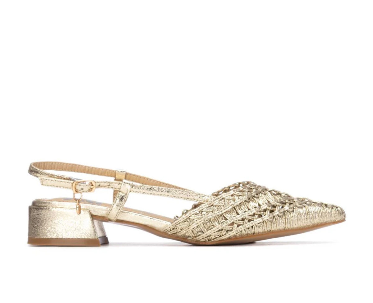 Xti - 145029 Gold Weave Slingback