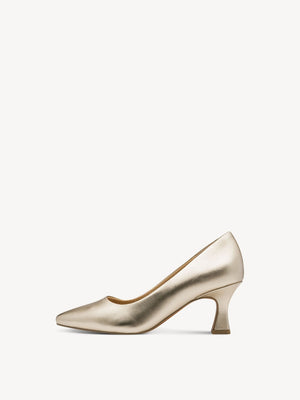 Marco Tozzi - 22420 Gold Kitten Heel Court Shoe