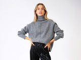 Anna - Grey Turtle Neck Jumper