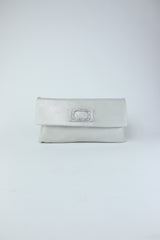 Le Babe - Bomilly White Silver Diamantés Clutch