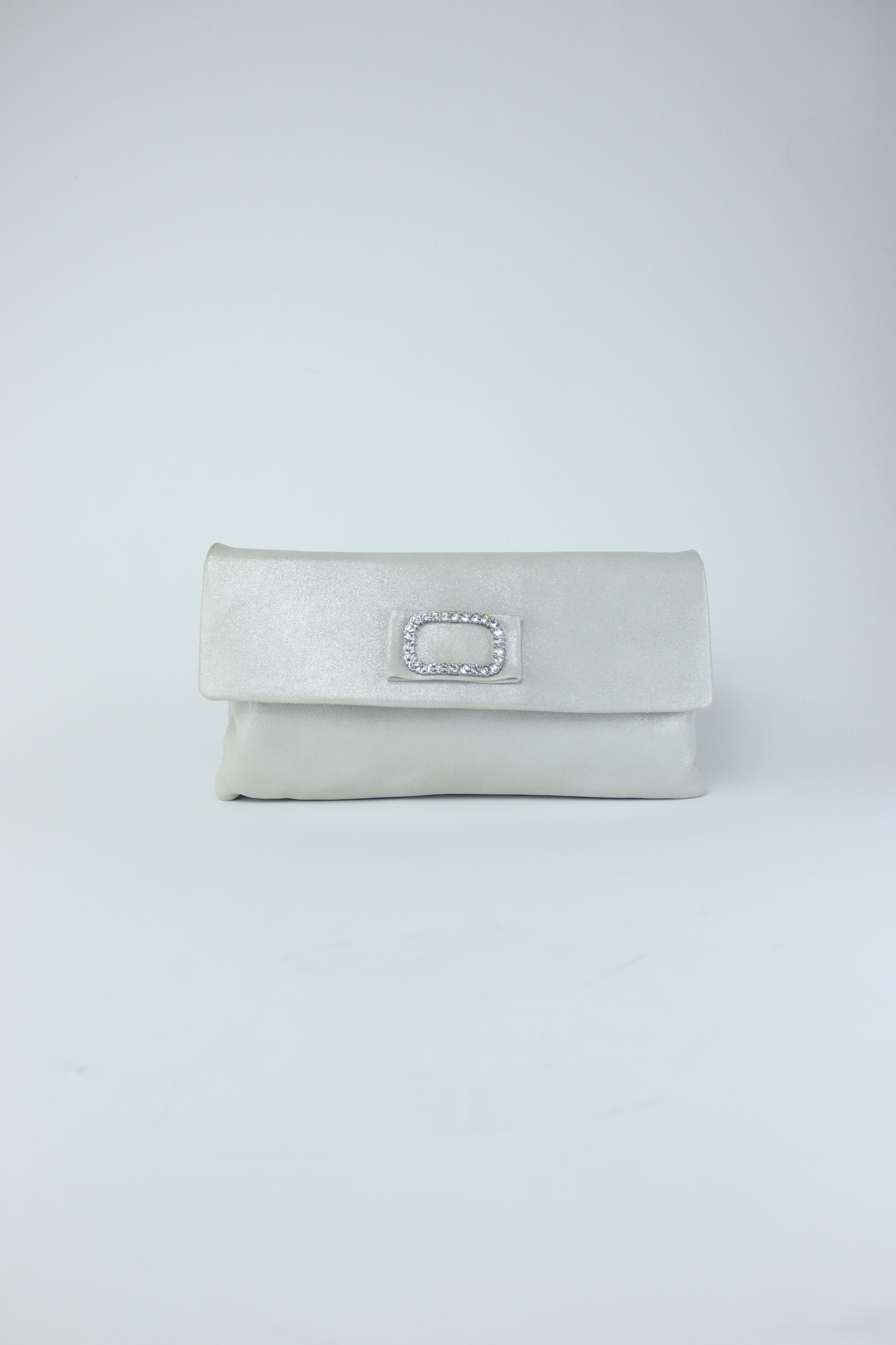 Le Babe - Bomilly White Silver Diamantés Clutch