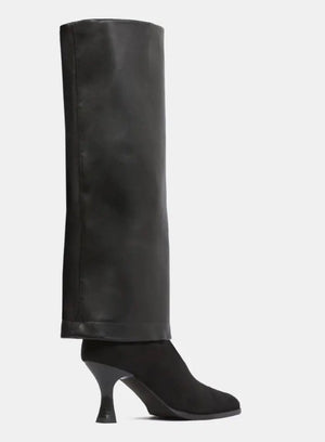 Miss Elastic - 77068 Black Med Calf Pointy Toe