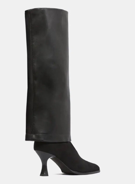 Miss Elastic - 77068 Black Med Calf Pointy Toe