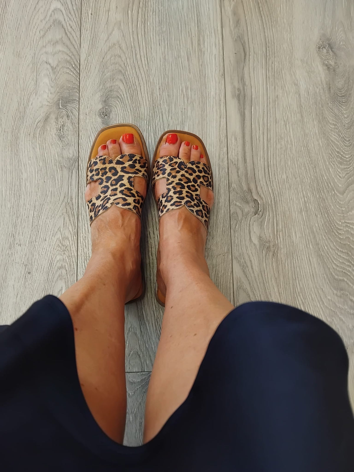 Oh My Sandals - 5580 Leopard Leather Slide