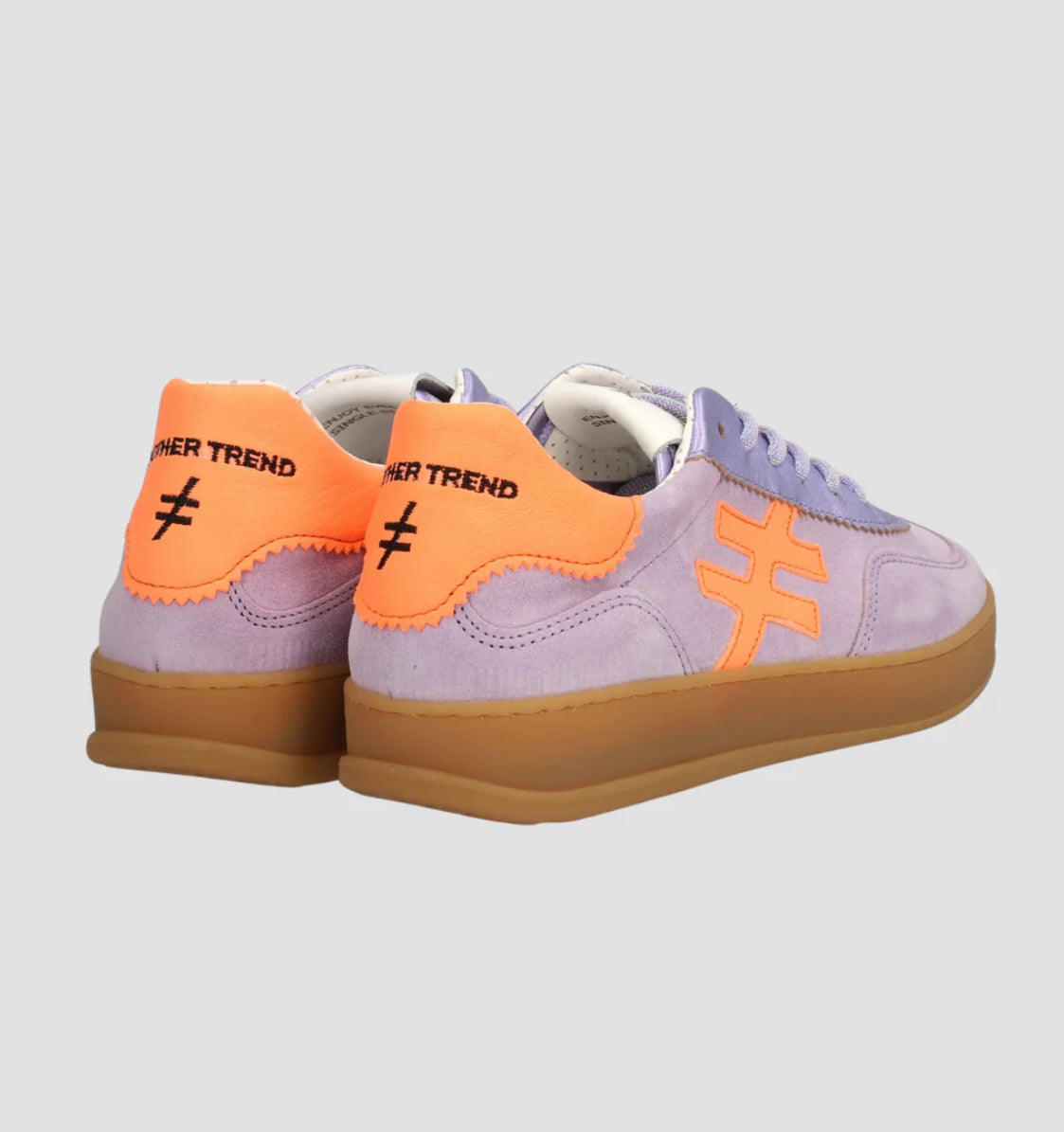 Another Trend - [A03211 Malva]Purple and Neon Orange Trainer [Generous Fit]