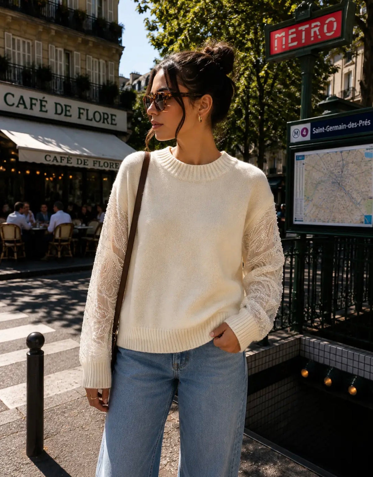 Anna - Cream Embroidered Jumper