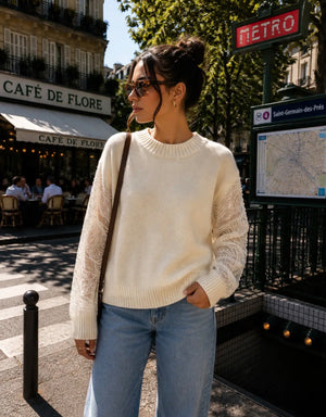 Anna - Cream Embroidered Jumper