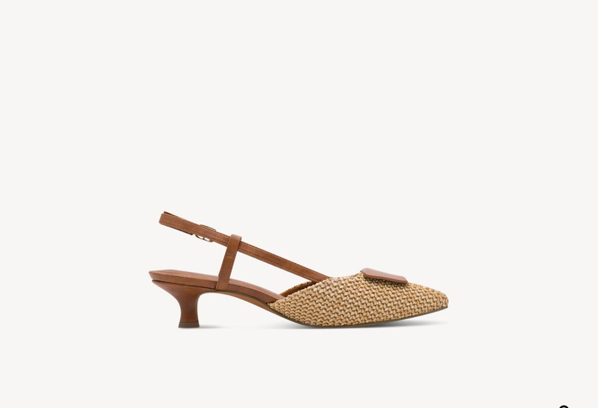 Marco Tozzi - 29503 Beige & Tan Raffia Slingback