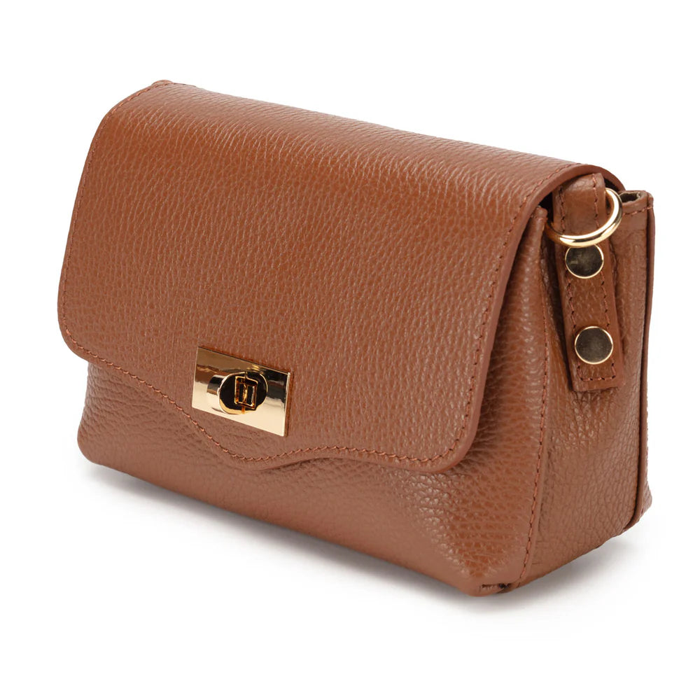 Elie Beaumont - Twist Clasp Tan Bag