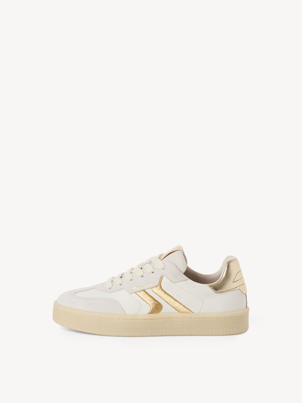 Tamaris - 23723 White and Gold Trainer