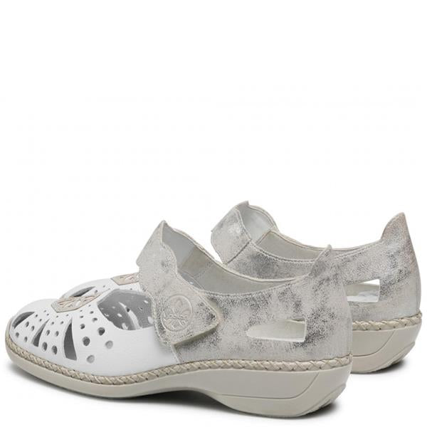 Rieker - 41368 White and Silver Shoe