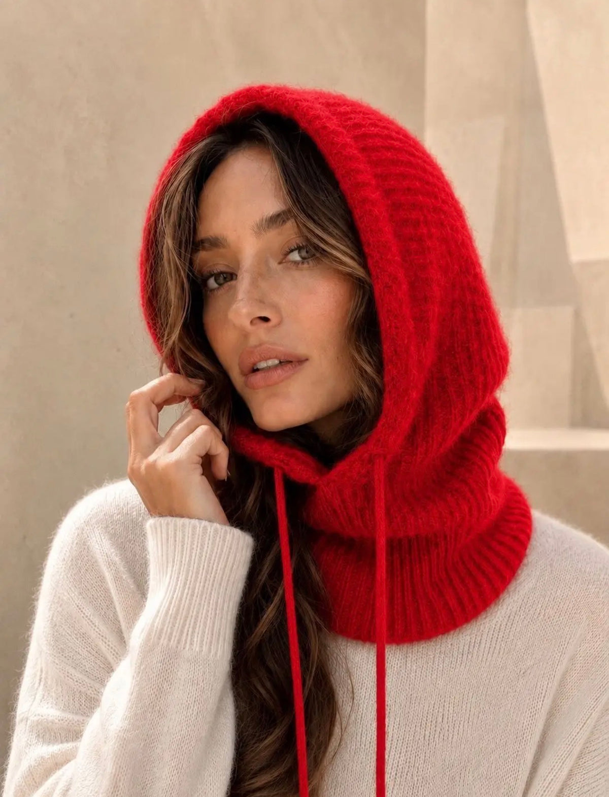 Anna - Red Hooded Balaclava