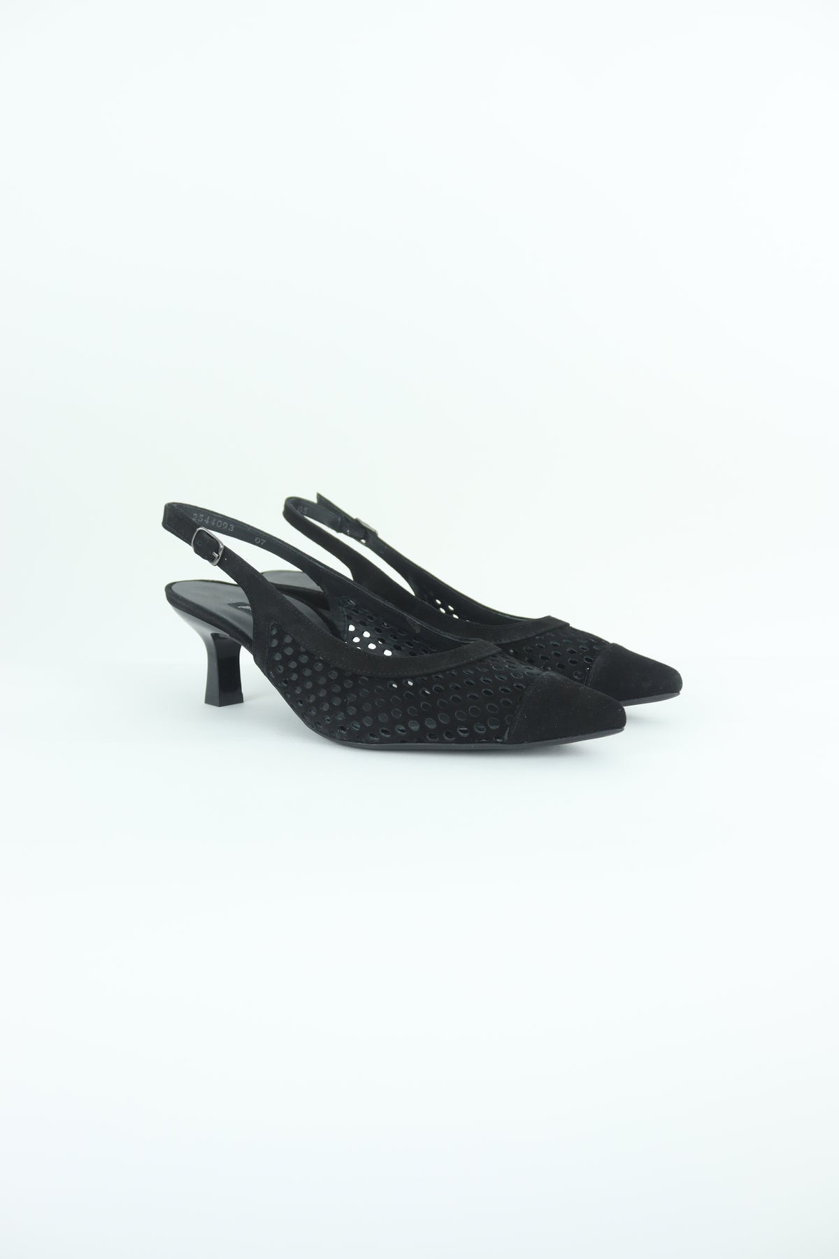 Paul Green - 6222 Black Kitten Heel Slingback