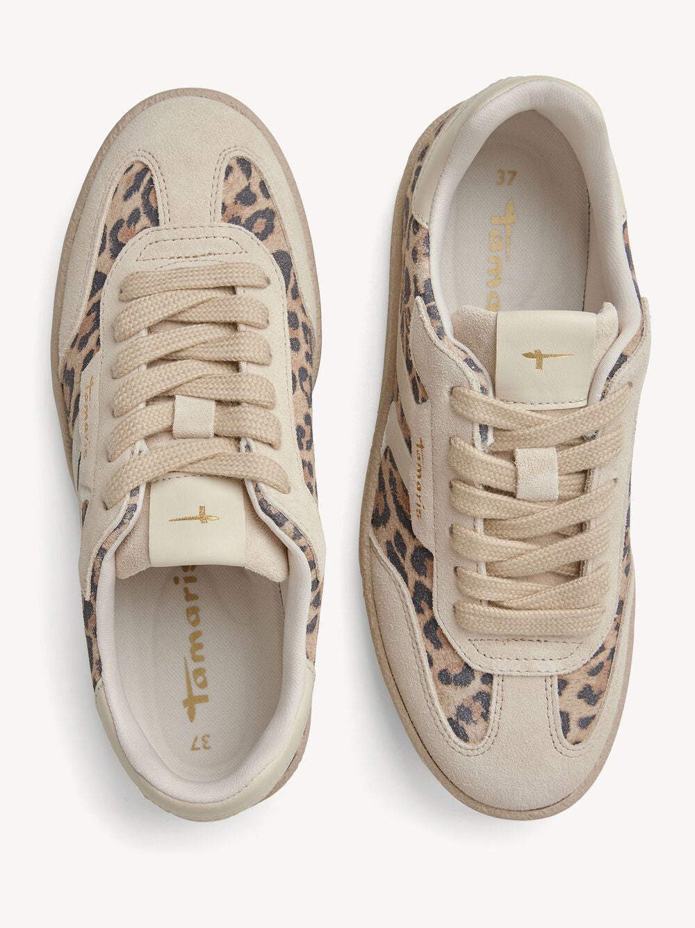 Tamaris - 23723 Cream Leopard Trainer
