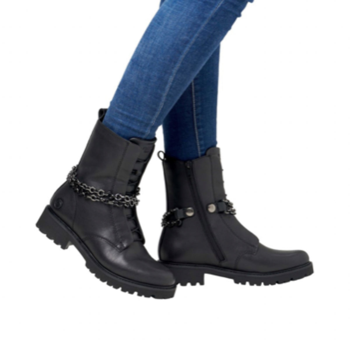 Remonte - D8665 Black Chain Biker Boot