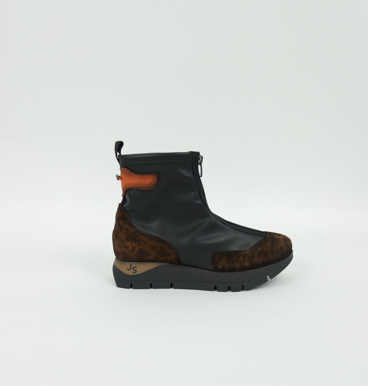 Jose Saenz - 2269 Black and Leopard Sock Boot