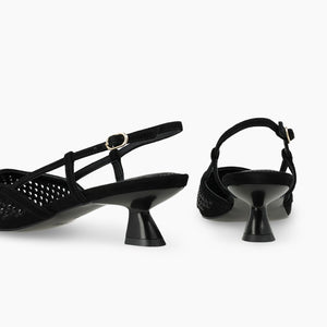 Lodi - Casia Black Kitten Heel Slingback