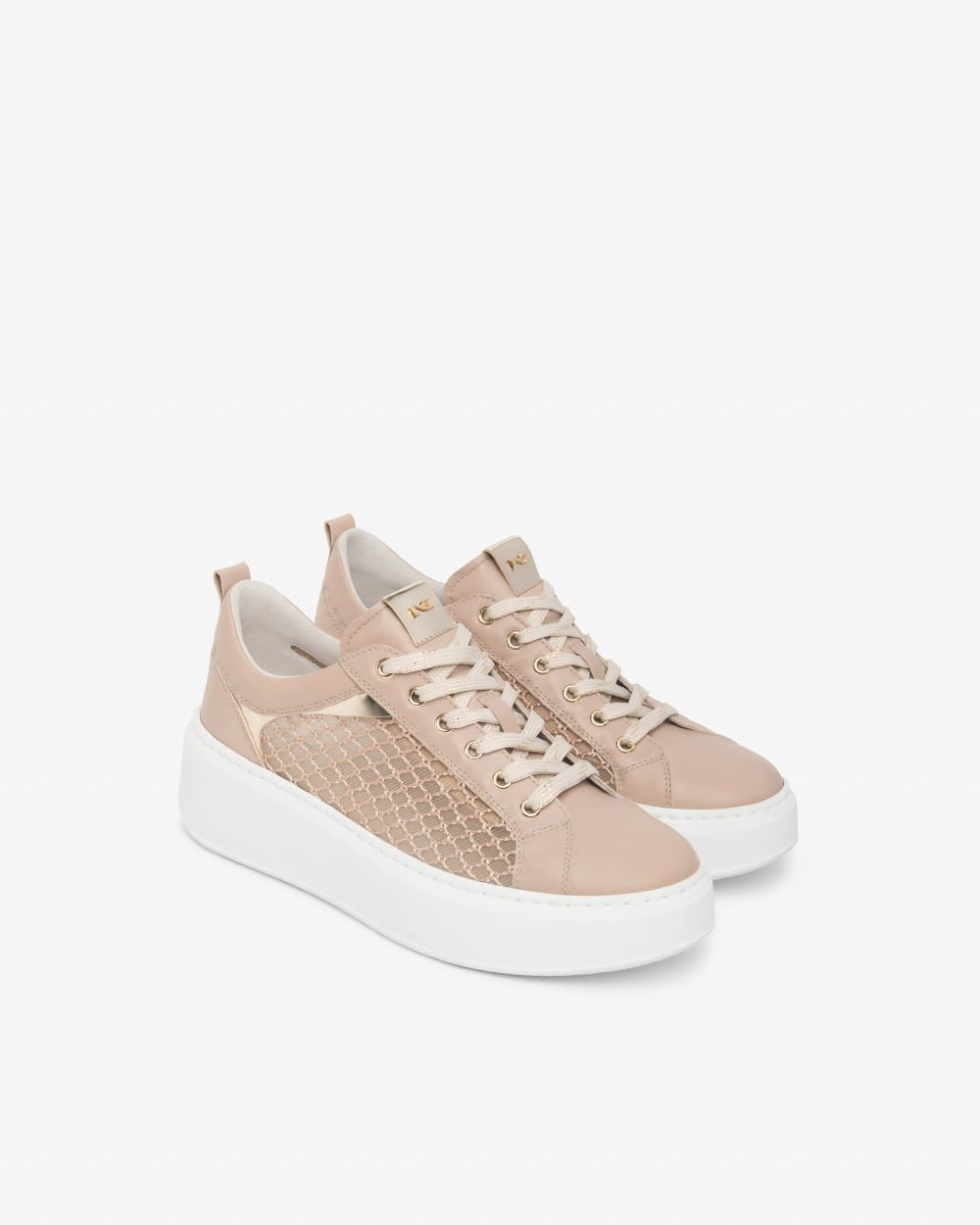 NeroGiardini - E615292D Blush Mesh Platform Trainer