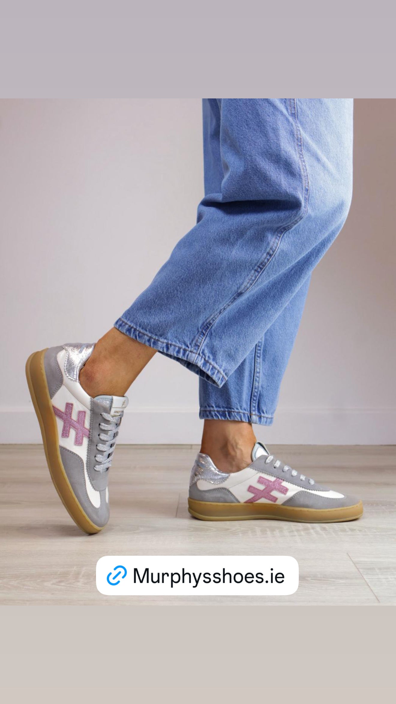 Another Trend - A032 [White] Grey & White Trainer