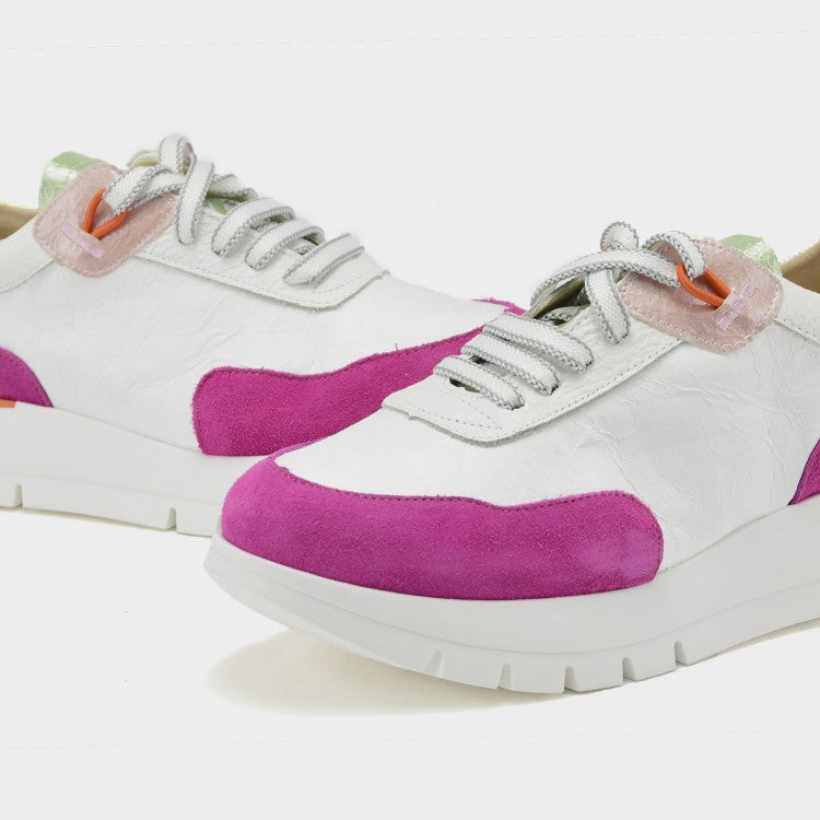 Jose Saenz - 2287 White/Pink/Orange Laced Trainer