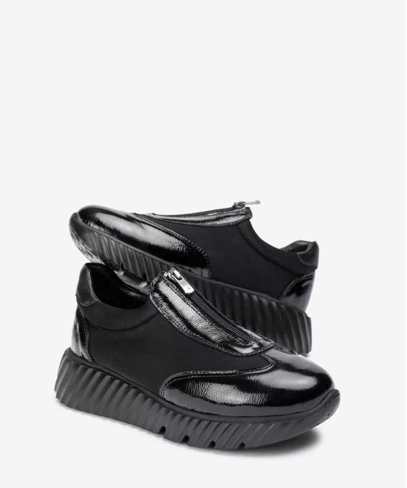 Unisa - Efico Black Slip On Zip Trainer