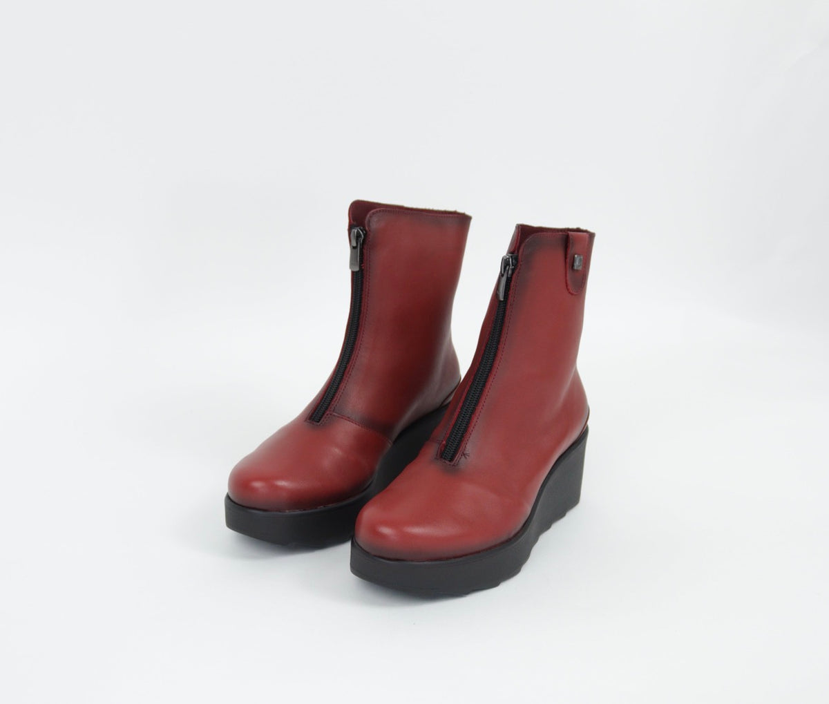Jose Saenz - 6426 Red Zip Wedge Boot