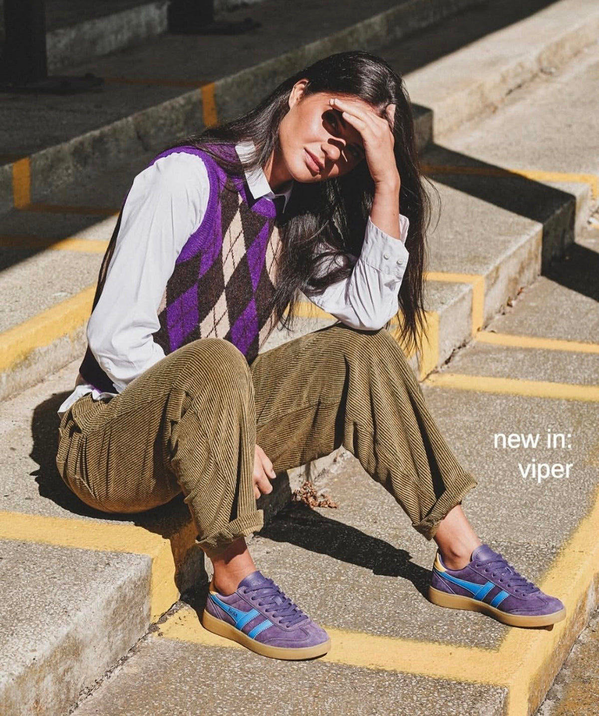 Gola - Grandslam Suede Purple Flatform Trainer